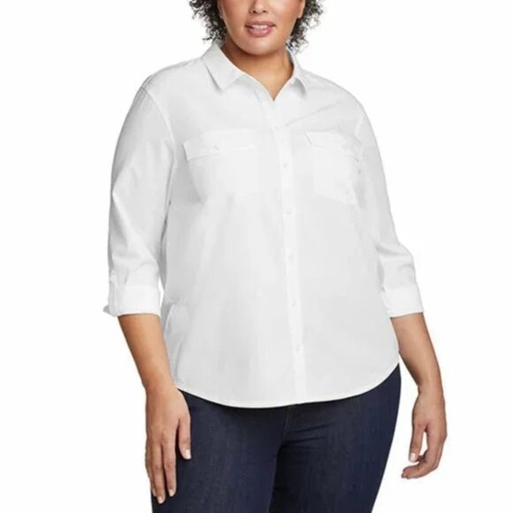 Eddie Bauer Departure Stretch Moisture Wicking UPF 50+ Long Sleeve Shirt - Picture 1 of 14